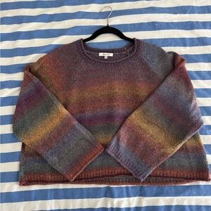 Madewell Rainbow Striped Crew Neck Sweater